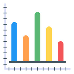 Obraz premium Graphical representation of a vertical chart, called a vertical column graph 