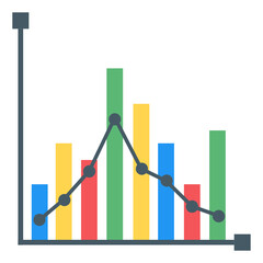 
Graphical representation of a vertical chart, called a vertical column graph 
