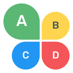 
A petals chart with floral infographic, flat icon
