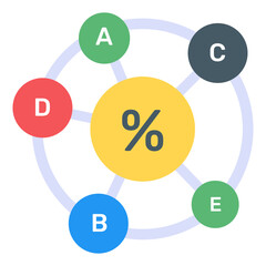 
A petals chart with floral infographic, flat icon
