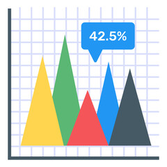 
Flat triangle chart isolated with premium quality graphic
