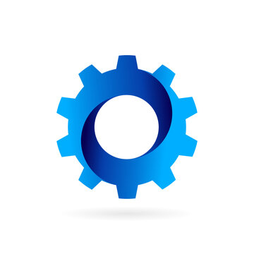 blue gear logo vector symbol