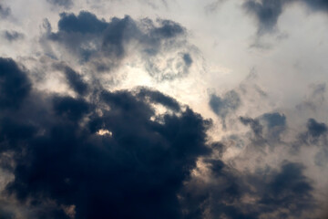 Fototapeta na wymiar blue sky with lots of clouds