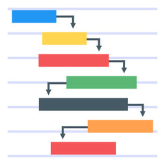 
A perfect gantt graph icon in flat design
