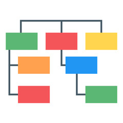 
A hieratical chart icon in flat design
