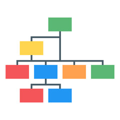 Fototapeta premium A hieratical chart icon in flat design 