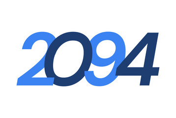 2094 Happy New Year logo design, New Year 2094 modern design isolated on white background