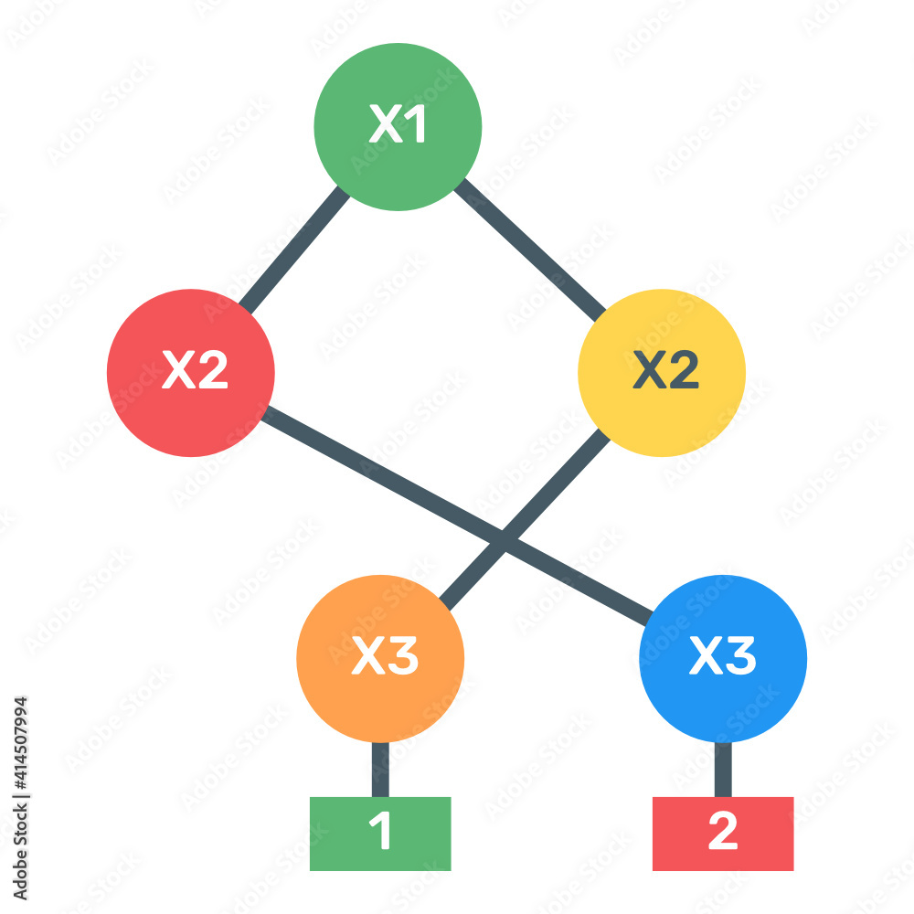 Canvas Prints download flat icon of binary tree infographic, editable visual