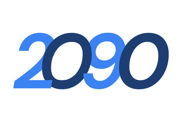 2090 Happy New Year logo design, New Year 2090 modern design isolated on white background