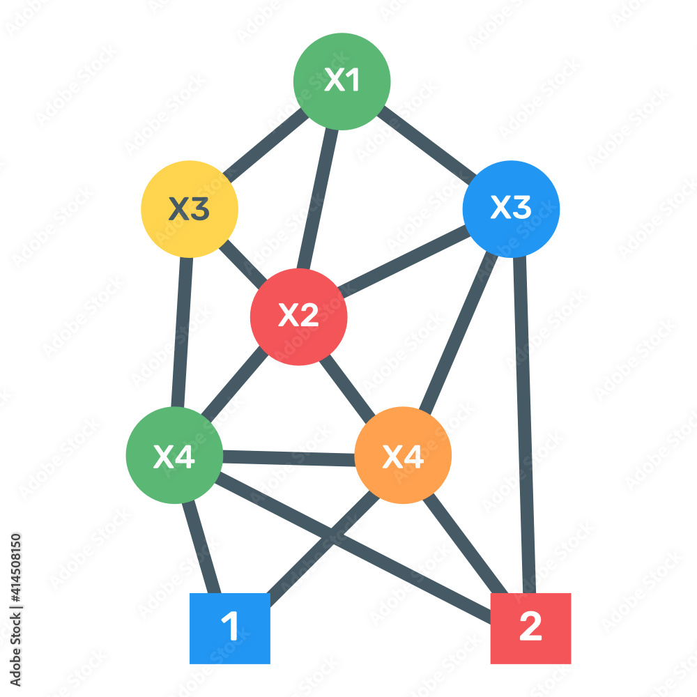 Canvas Prints download flat icon of binary tree infographic, editable visual