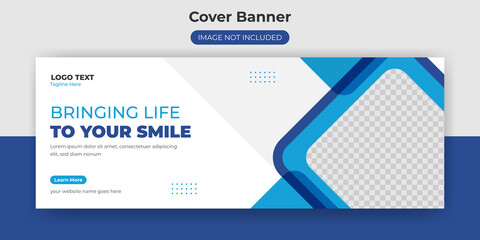 Medical Dentist Facebook Cover Banner Template Social Media Post Design - obrazy, fototapety, plakaty