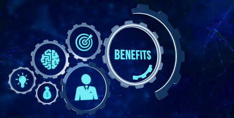 Internet, business, Technology and network concept.Employee benefits help to get the best human resources. Business concept