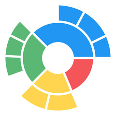 
A flat pie chart icon in editable design
