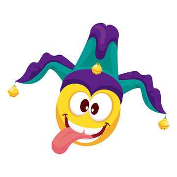 emoji with joker hat fools day accessory