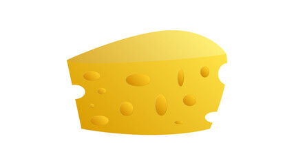 Swiss cheese or emmental cheese flat color icon for food apps and websites