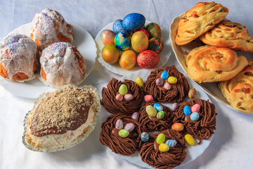 Orthodox Easter. Traditional holiday treats for Easter.
