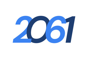 2061 Happy New Year logo design, New Year 2061 modern design isolated on white background