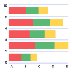 
A flat icon of stacked bar chart in modern editable vector
