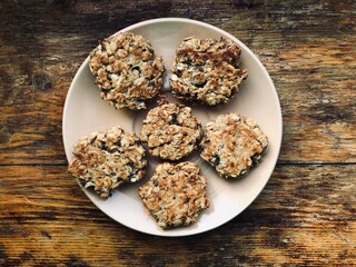 Homemade vegan oatmeal cookies