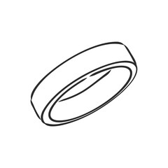 Continuous line circle. Minimalism art. Vector illustration. ring vector sketch on white background