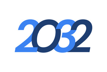 2032 Happy New Year logo design, New Year 2032 modern design isolated on white background