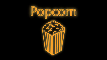 pop corn icon. Elements of Cinema in neon style icons. Simple icon for websites, web design, mobile app, info graphics