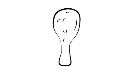 Handdrawn Chicken's leg doodle icon. Hand drawn black sketch. Sign symbol. Decoration element. White background. Isolated. Flat design. illustration