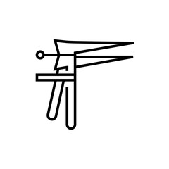 Gynecological instrument dilator icon. Medical tools illustration. Isolated contour of medicine on white background.