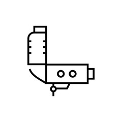Colposcopy icon. Female reproductive system checkup illustration. Isolated contour of medicine on white background.