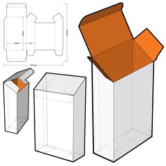 Chamfered Box  (Internal measurement 12x5x20 cm) and Die-cut Pattern. EPS file is fully scalable. Prepared for real cardboard production.