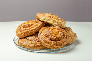 Ham and cheese buns. High quality photo