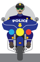 Flat Vector Motorcycle Cop