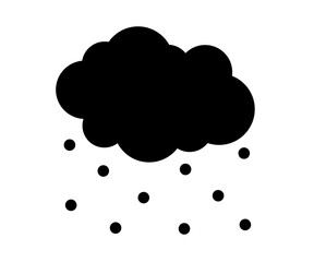 Cloud and precipitation in the form of snow on a white background. Symbol. Vector illustration.