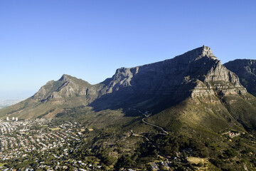 Fototapeta na wymiar Table Mountain and Cape Town seen from the top of Lion's Head, Cape Town, South Africa.