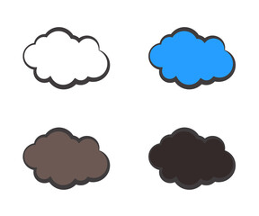 Clouds on a white background. Symbol. Vector illustration.