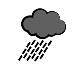 Cloud and rain on a white background. Symbol. Vector illustration.