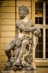 Sculpture of a Greek hero on the stairs leading to the Palace