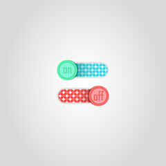 Color on off switch vector design with background
