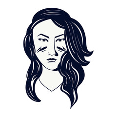 native american head woman tribal style