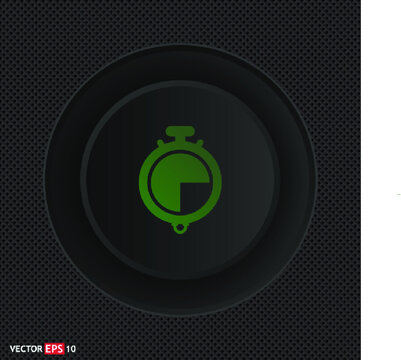  Cronometer flat sign. Single flat icon on black background.