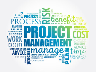 Project Management word cloud collage, business concept background