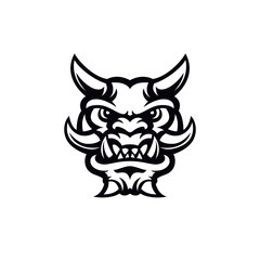 Demon illustration. Modern sports logo style mascot.