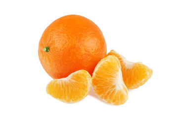 Mandarin, the Mandarin slices isolated on white background