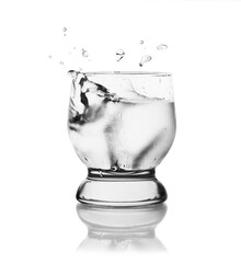 A glass of water isolated on white background