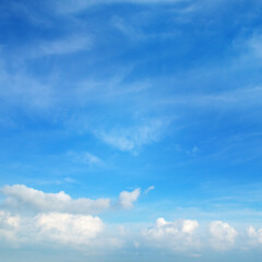 Blue sky with beautiful white clouds.