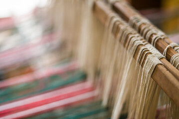 Canada, Prince Edward Island, Orwell. Detail of loom.