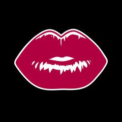 beautiful female plump red lips