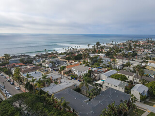 Fototapeta na wymiar Aerial view of La Jolla Hermosa valley with big villas, San Diego, California, USA