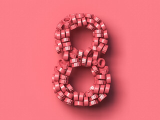 Happy womens day. 3D illustration