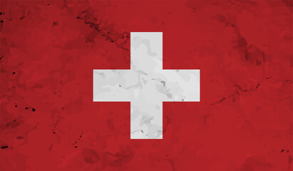 Vector illustration of Happy Switzerland National Day 01 August. Waving flags isolated on gray background.